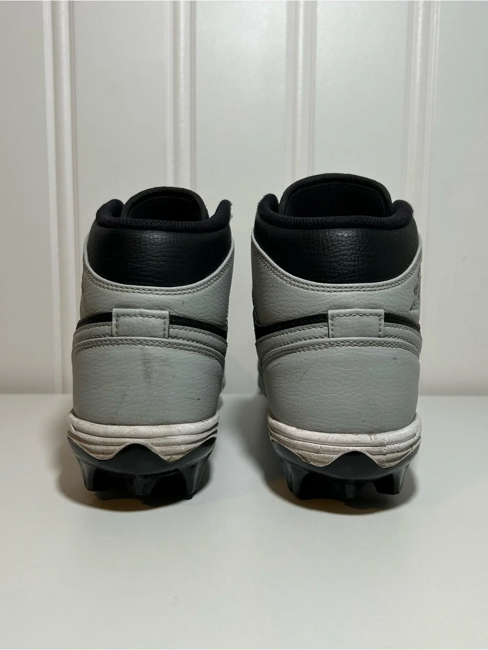 Jordan 1 mid td cleats shadow 2.0 black grey white football